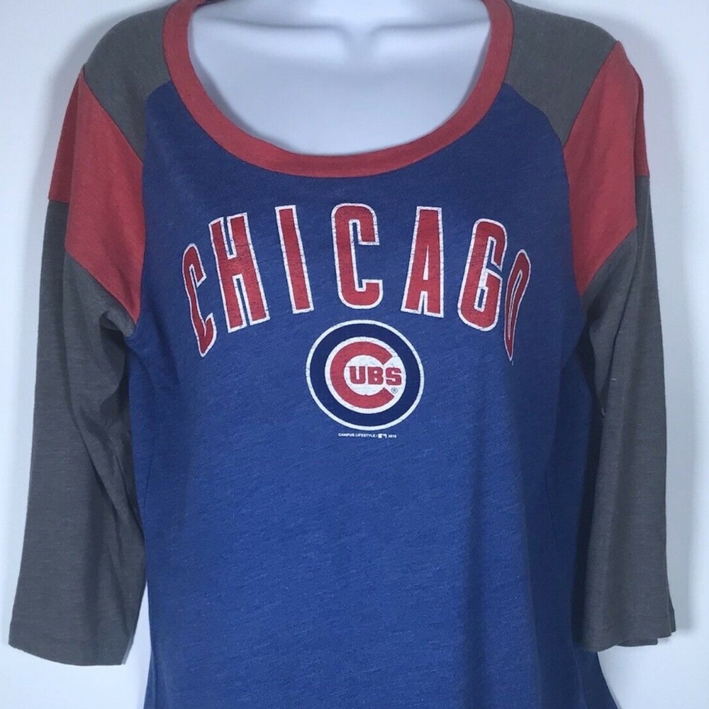 Chicago Cubs Women's 3/4 Length Sleeve Scoop Neck
